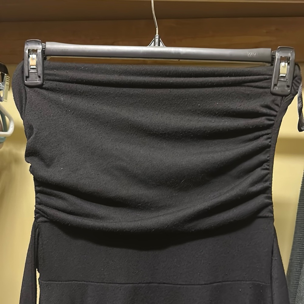 BeBe black, halter top dress that ties in the back or on the side.